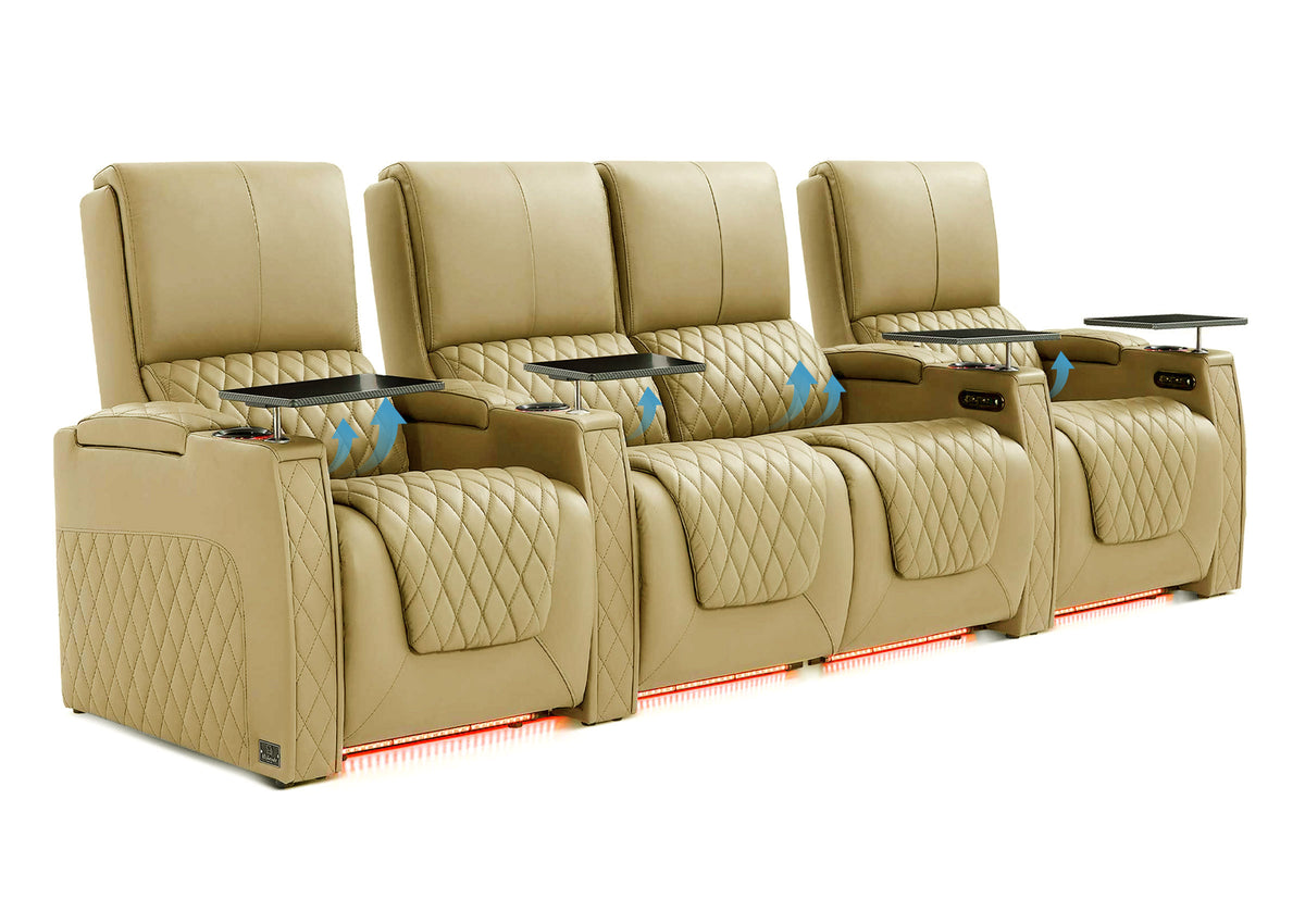 Weilianda AstroUltra Lumbar Series Movie Theater Seating with Adjustable Lumbar Support Row of 4 | Zero Gravity Recliner