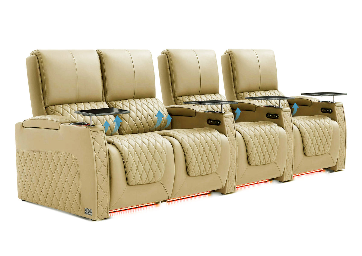 Weilianda AstroUltra Lumbar Series Movie Theater Seating with Adjustable Lumbar Support Row of 4 | Zero Gravity Recliner