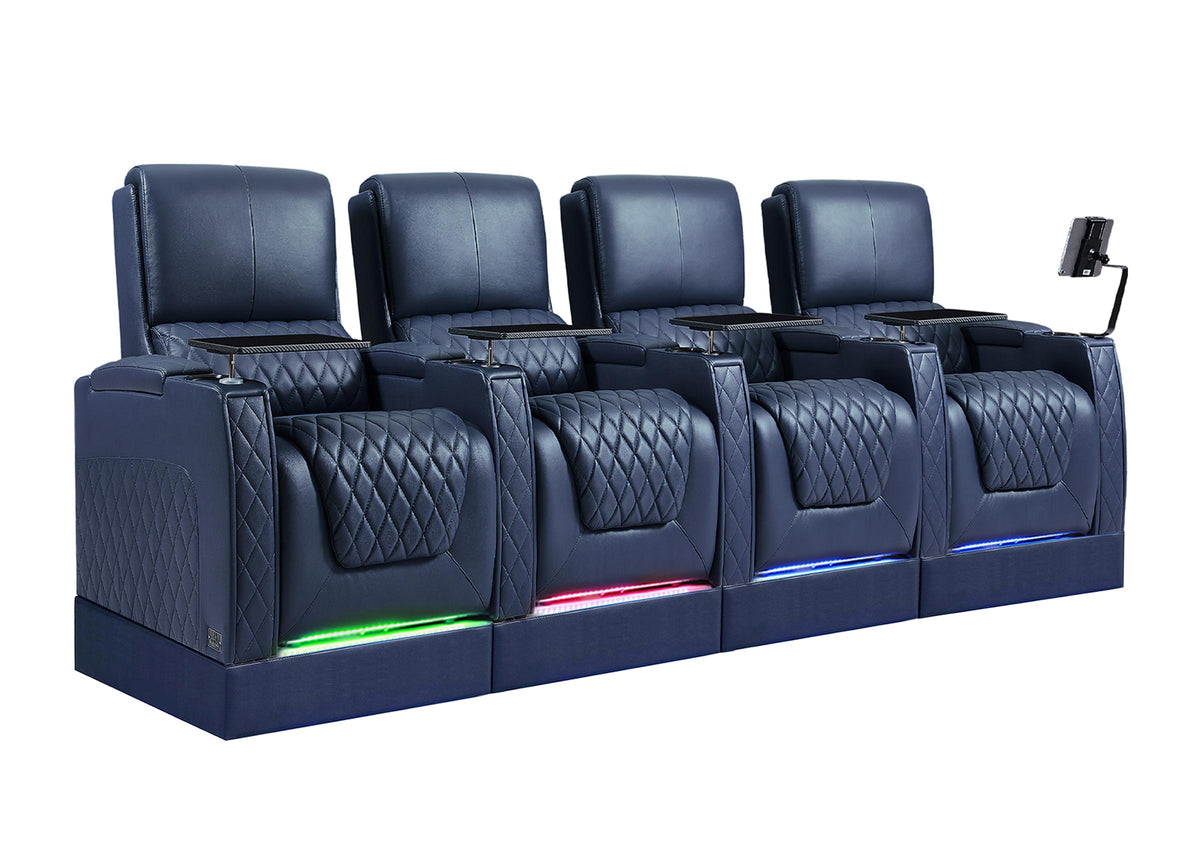 Weilianda AstroUltra Riser Series Home Theater Seating Row of 4 | Zero Gravity, 7-Color Lighting