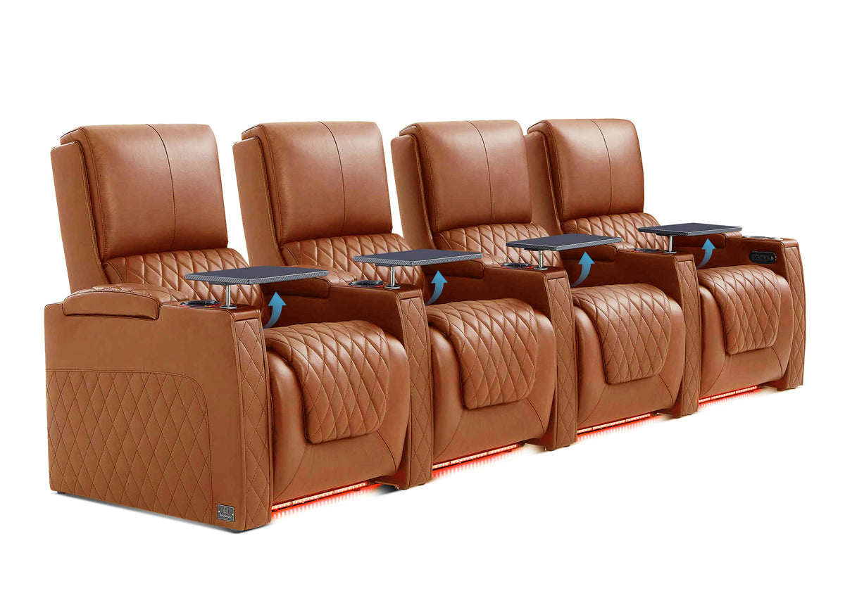 Weilianda AstroUltra Lumbar Series Movie Theater Seating with Adjustable Lumbar Support Row of 4 | Zero Gravity Recliner