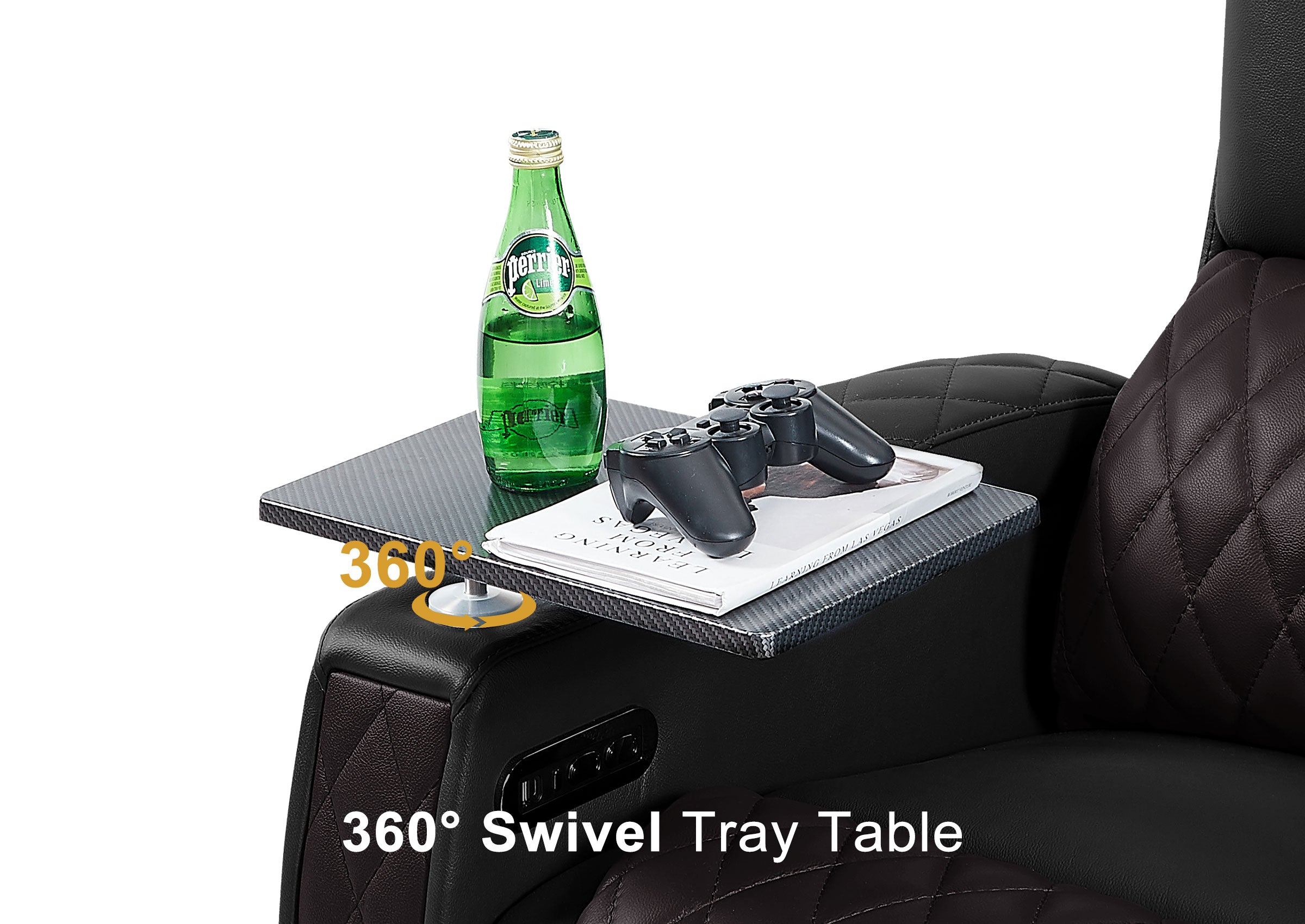 Weilianda AstroUltra Series Black Custom Dual-Color 2-Seat Home Cinema Sofa with Adjustable Headrest & Footrest