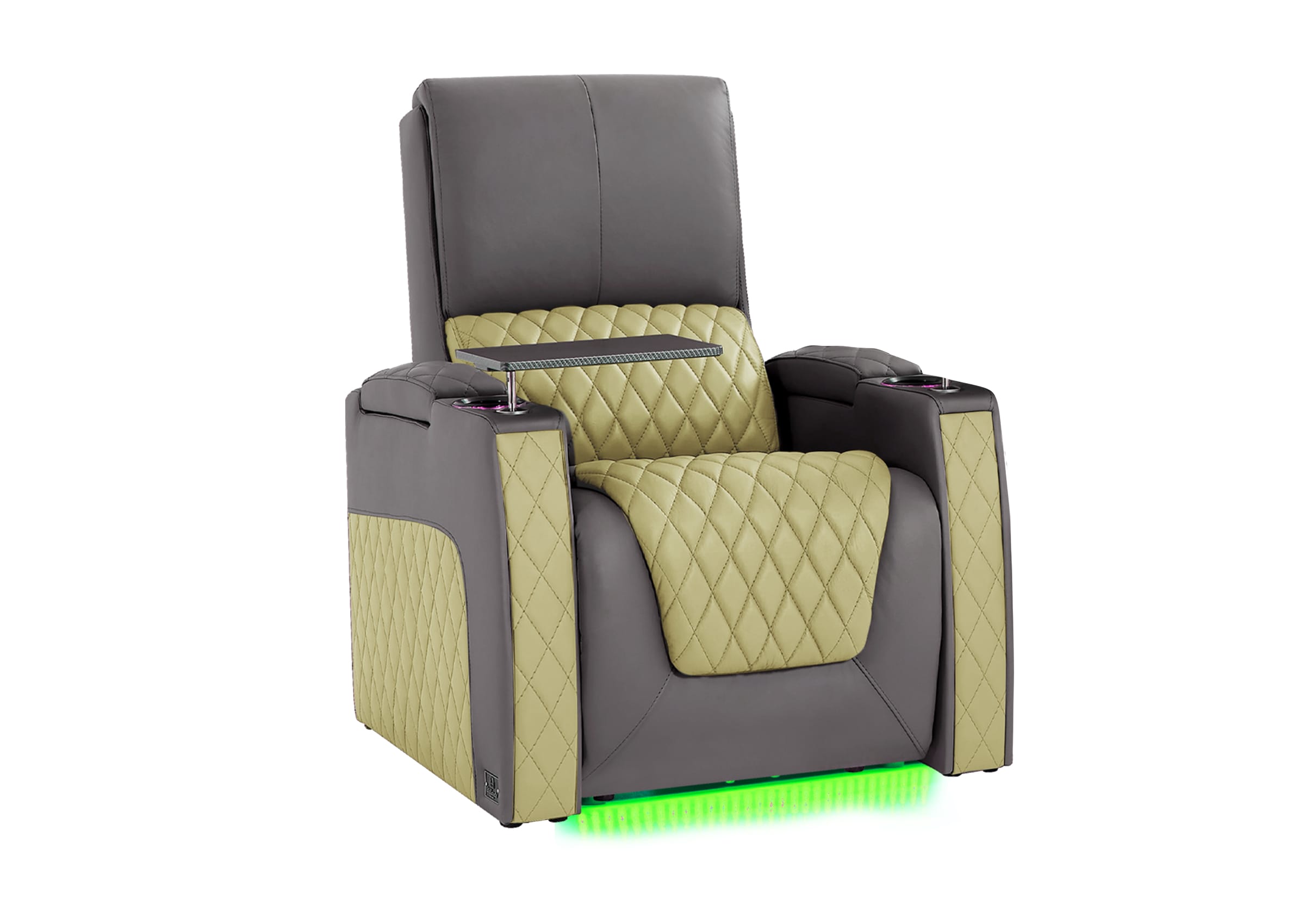Weilianda AstroUltra Series Grey Custom Dual-Color Single Electronic Recliner with Tray Table