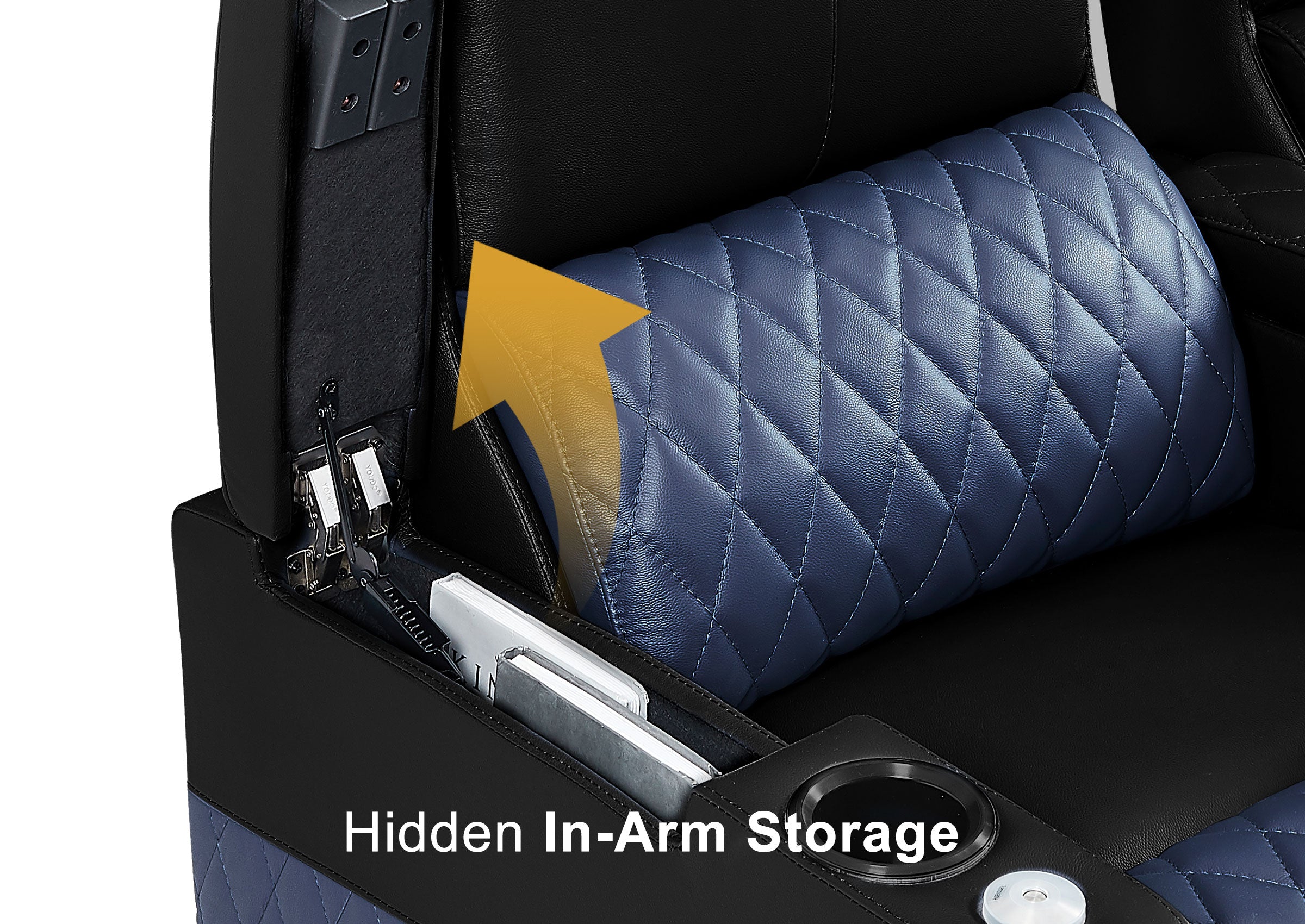 Weilianda AstroUltra Series Black Custom Dual-Color 2-Seat Home Cinema Sofa with Adjustable Headrest & Footrest