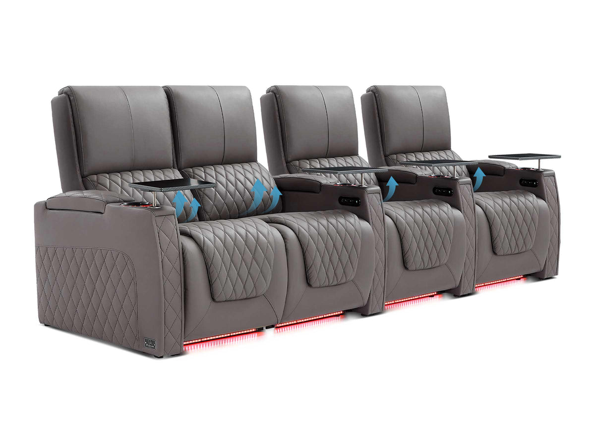 Weilianda AstroUltra Lumbar Series Movie Theater Seating with Adjustable Lumbar Support Row of 4 | Zero Gravity Recliner