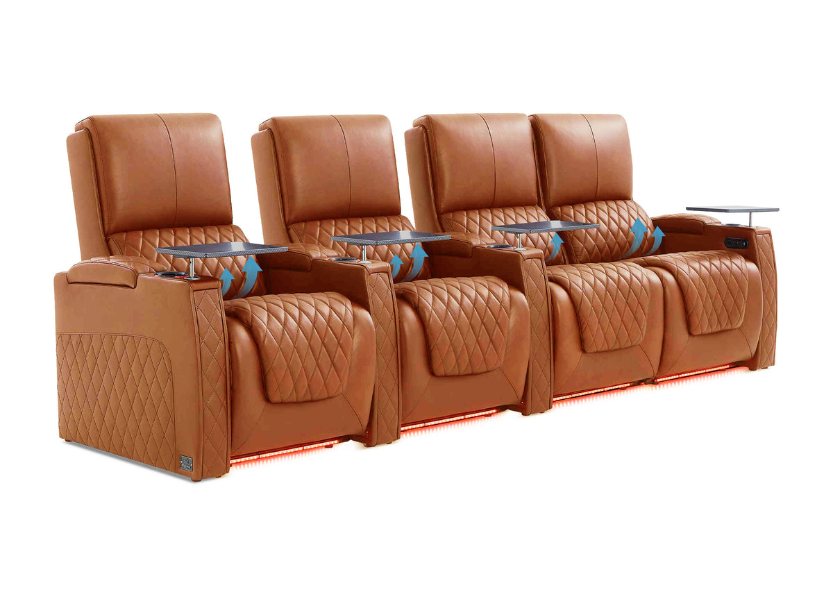 Weilianda AstroUltra Lumbar Series Movie Theater Seating with Adjustable Lumbar Support Row of 4 | Zero Gravity Recliner