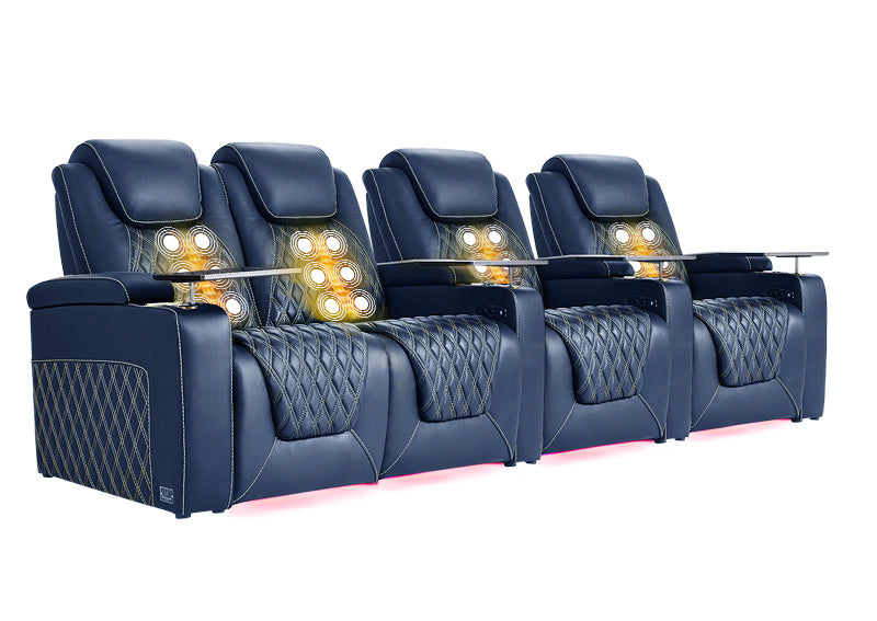 Weilianda LumiChic Massage Series 4-Seat Ergonomic Power Seating | Ambient Lighting for Home Theater