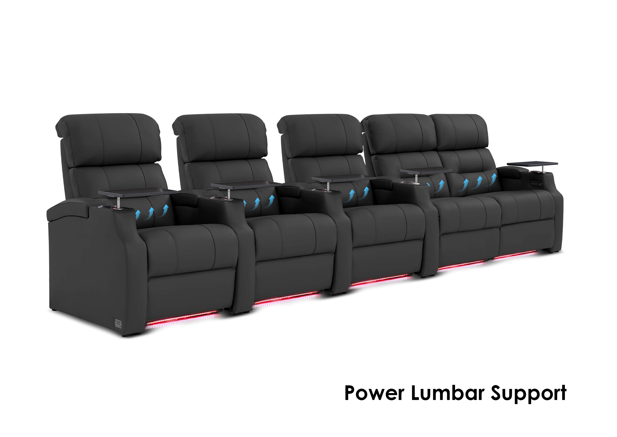 Weilianda Vanguard Lumbar Series Five-Seat Movie Theater Recliner with Adjustable Lumbar Support