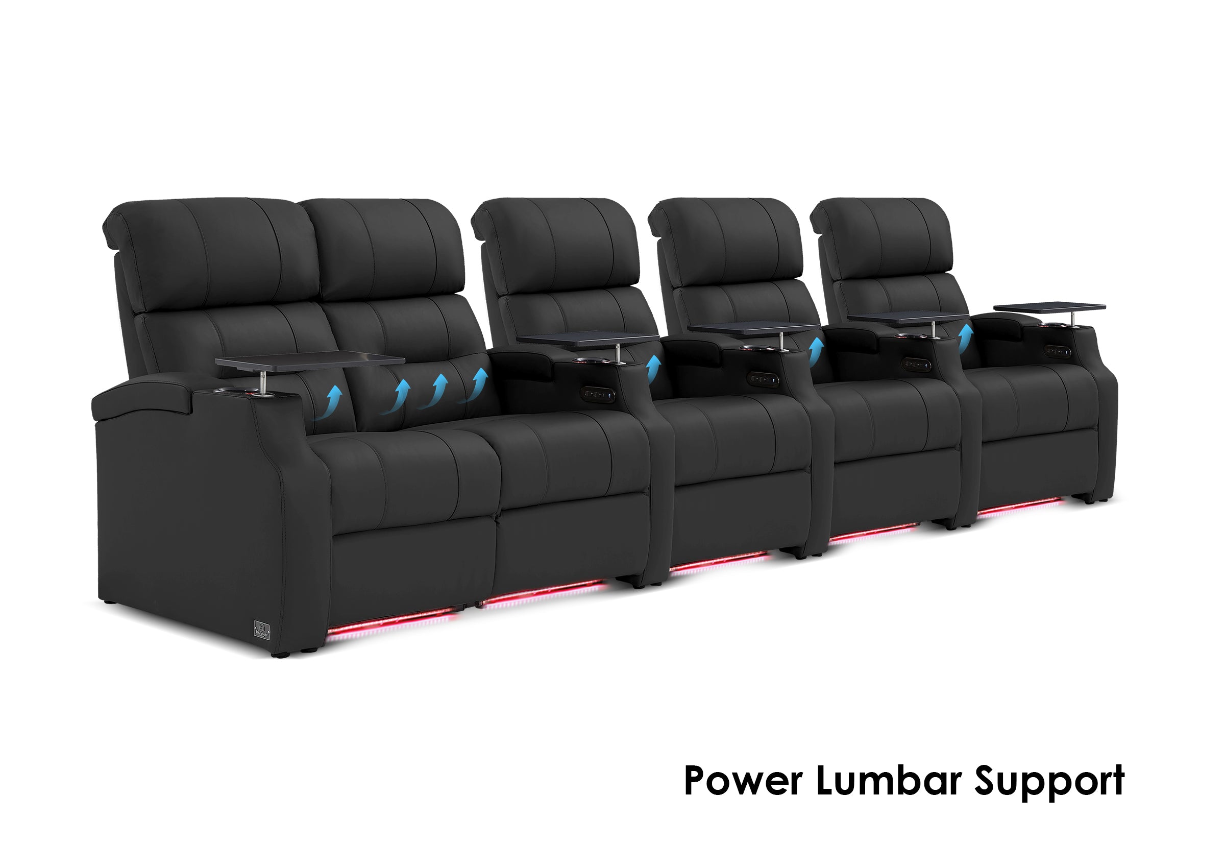 Weilianda Vanguard Lumbar Series Five-Seat Movie Theater Recliner with Adjustable Lumbar Support