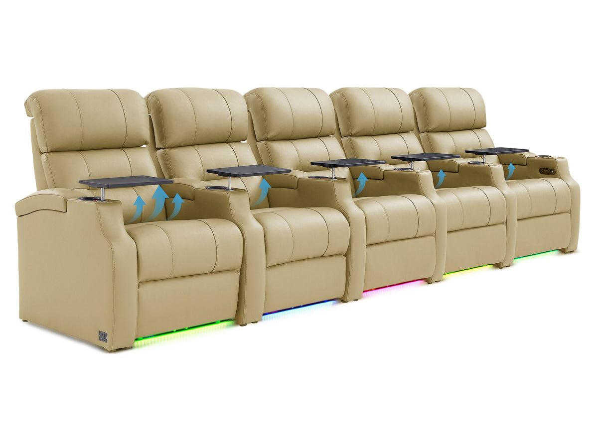 Weilianda Vanguard Lumbar Series Five-Seat Movie Theater Recliner with Adjustable Lumbar Support