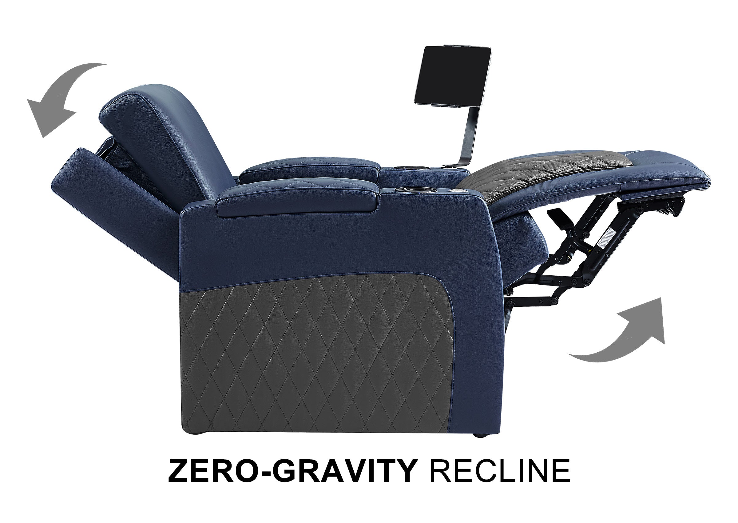 Weilianda AstroUltra Series Blue Custom Dual-Tone Single Top-Grain Leather Sofa with Multi-Color Lighting