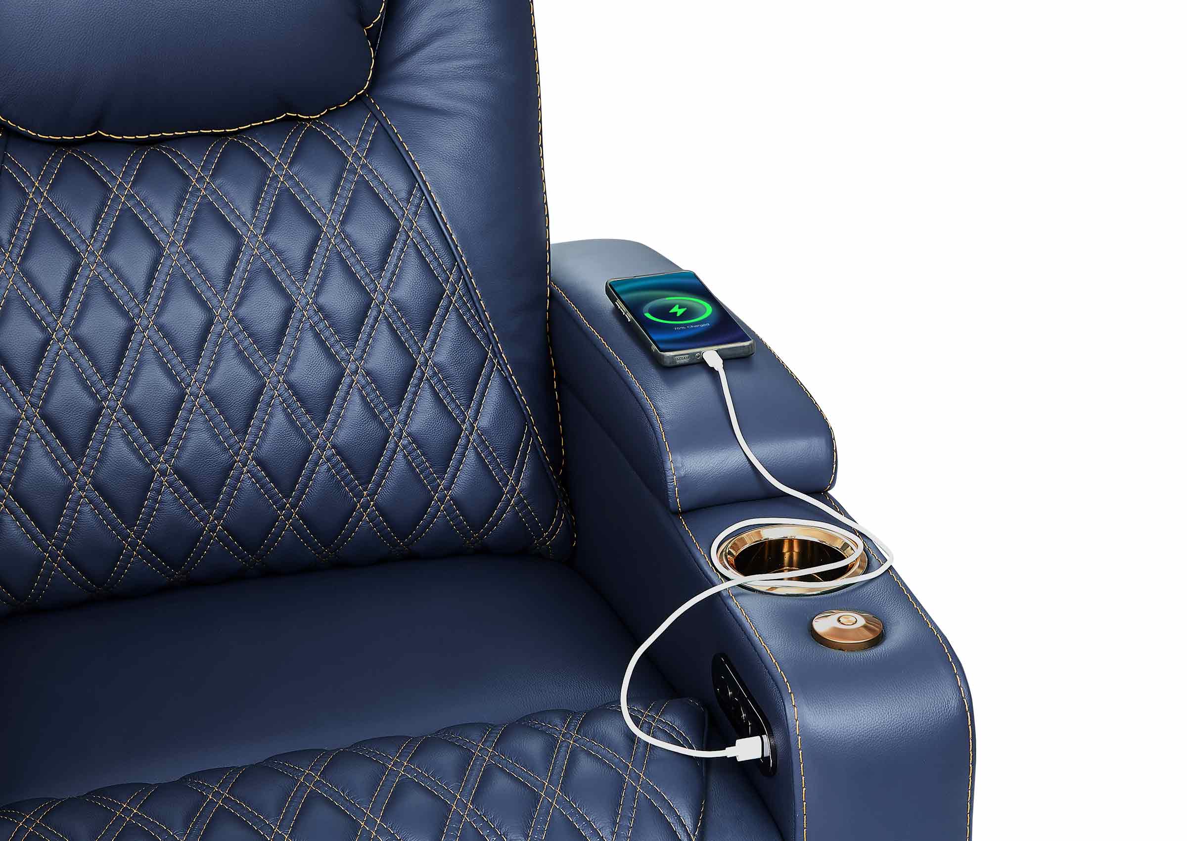 CLOSEOUT! Power Theater Seat Premium Recliner Sofa Deals | 3-Seat Chairs with Lights 7 Color for Movie Room