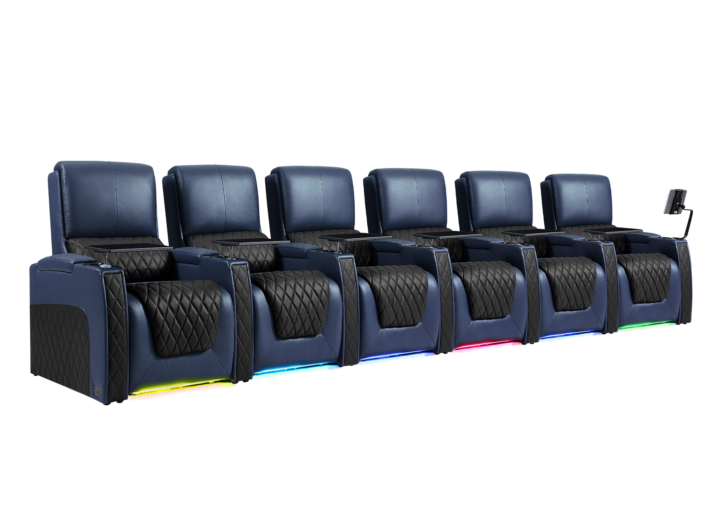 Weilianda AstroUltra Series Blue Custom Dual-Color Home Cinema Sofa with Zero Gravity Couch 6-Seat