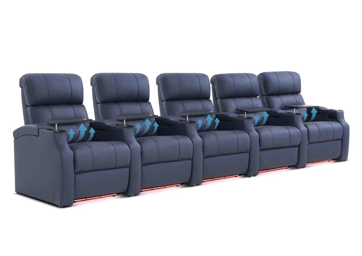 Weilianda Vanguard Lumbar Series Five-Seat Movie Theater Recliner with Adjustable Lumbar Support