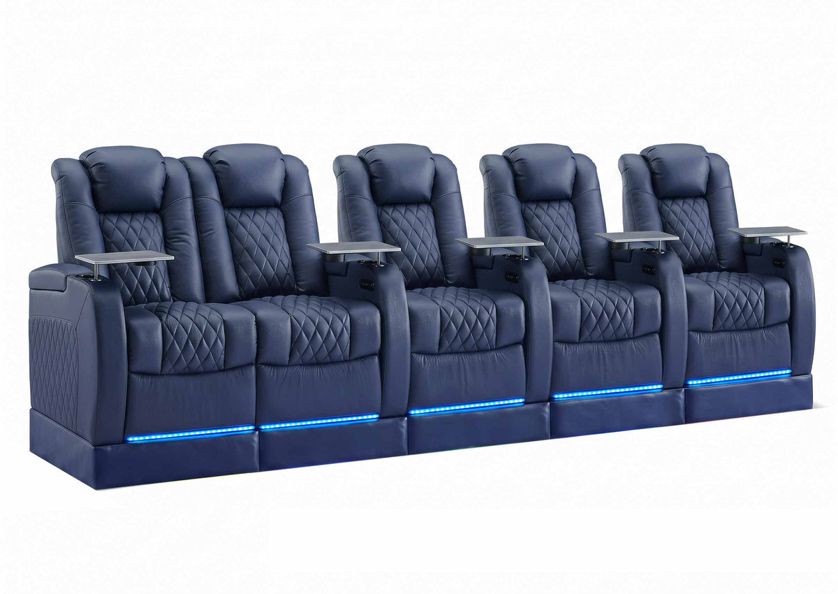 Weilianda FortLux Riser Series 5-seat Home Theater Recliner | Zero Gravity,Adjustable Headrest & Lighting