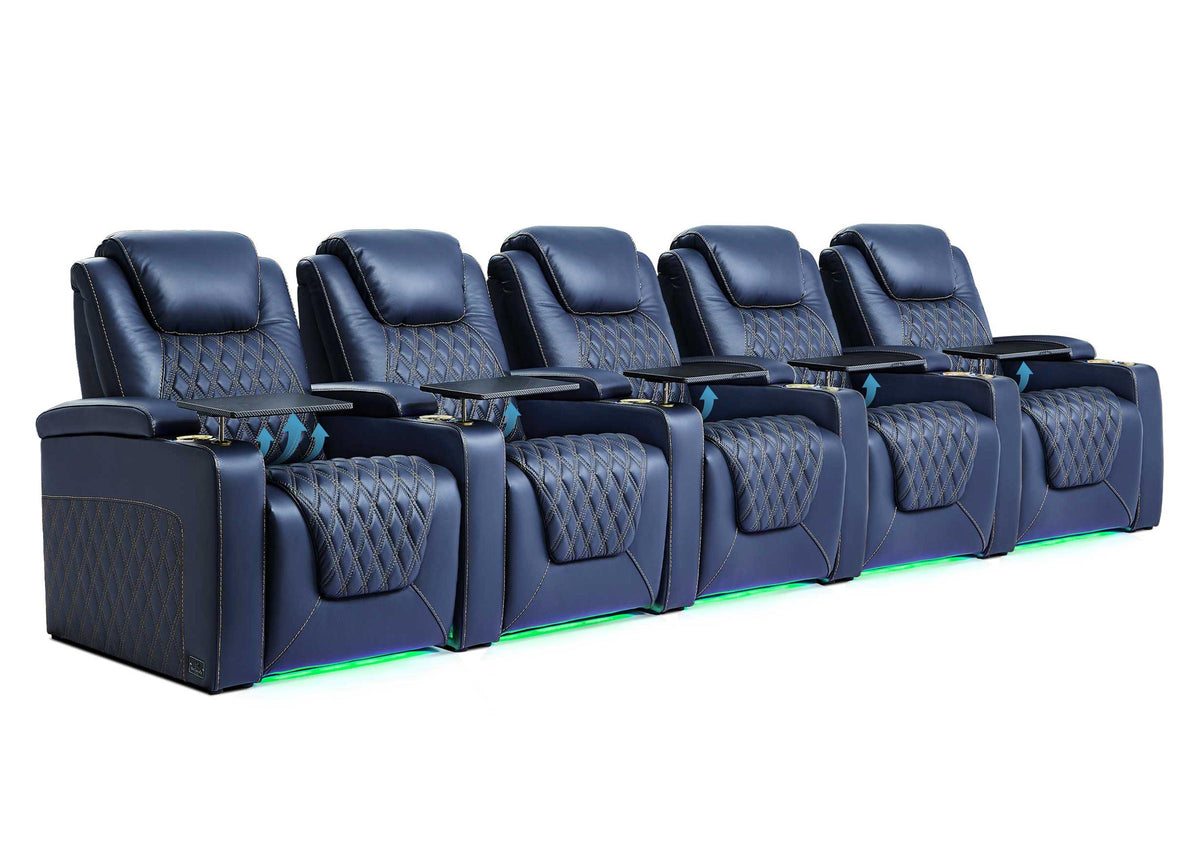 Weilianda Chic Lumbar Series 5-Seat Theater Recliner Couch with Built-In Lumbar Support