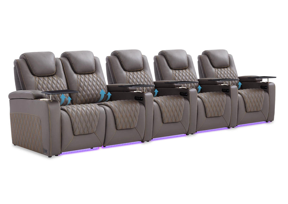 Weilianda Chic Lumbar Series 5-Seat Theater Recliner Couch with Built-In Lumbar Support
