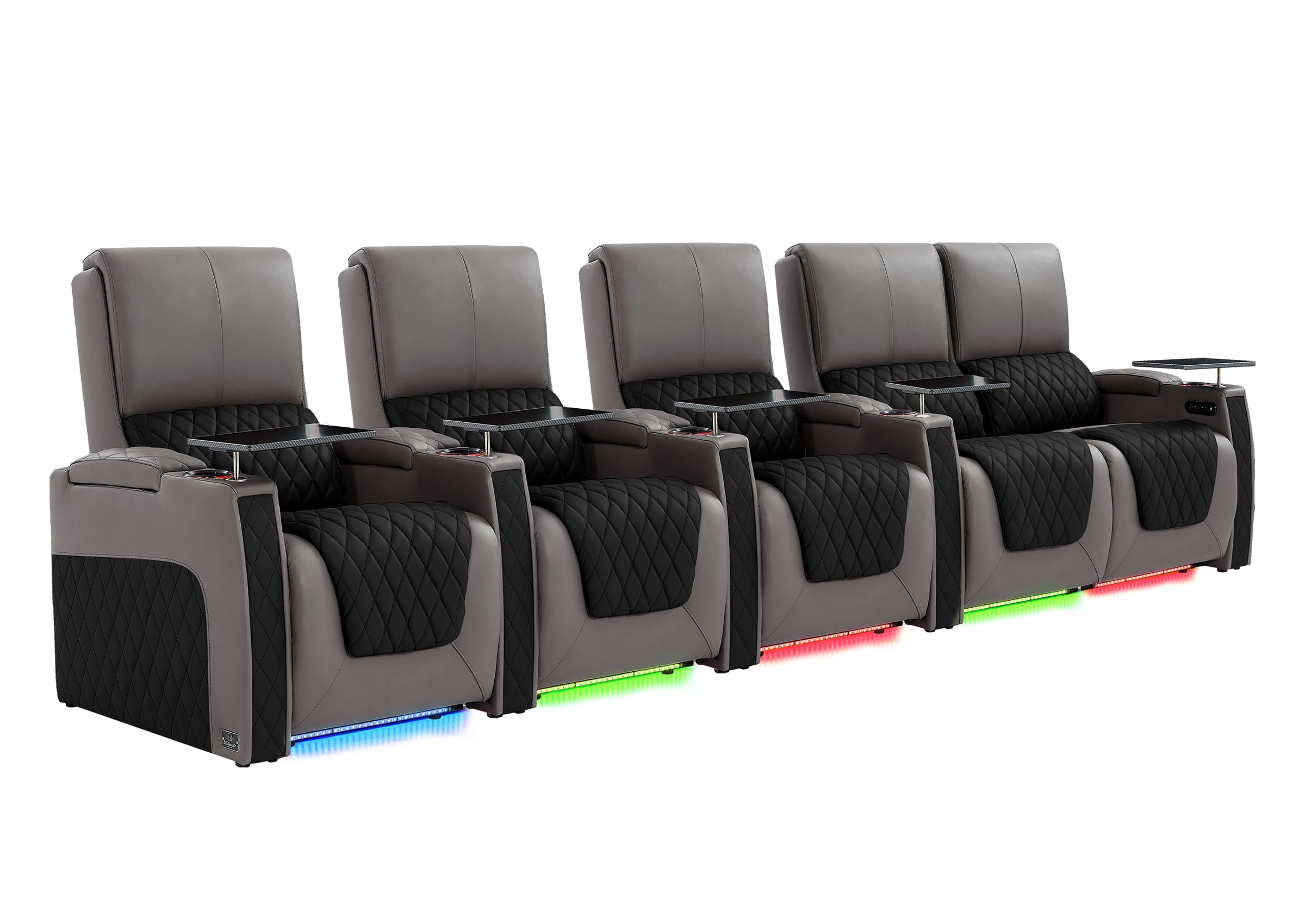 Weilianda AstroUltra Series Grey Custom Dual-Tone Modern Theater Seating with USB Charging 5-Seater