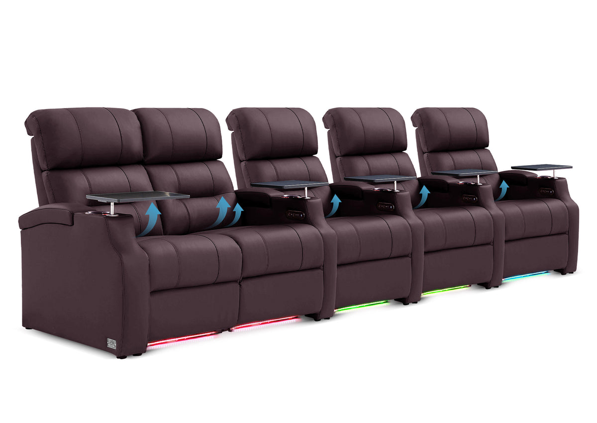 Weilianda Vanguard Lumbar Series Five-Seat Movie Theater Recliner with Adjustable Lumbar Support