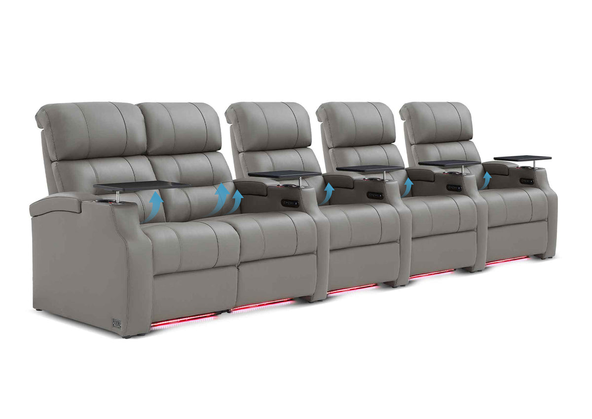 Weilianda Vanguard Lumbar Series Five-Seat Movie Theater Recliner with Adjustable Lumbar Support