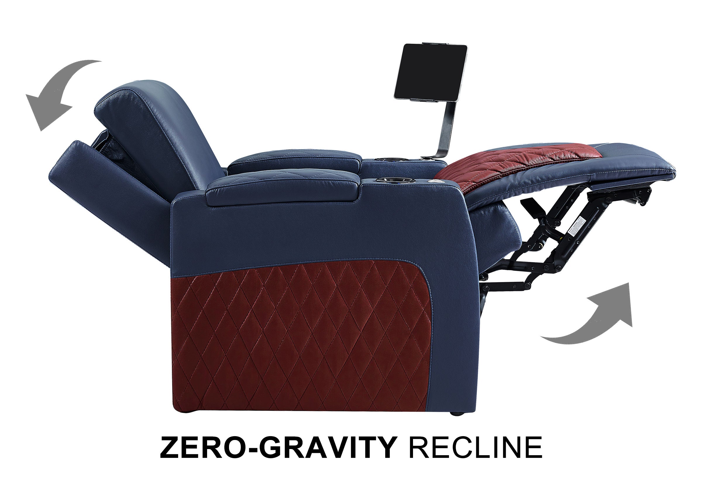 Weilianda AstroUltra Series Blue Custom Dual-Tone Single Top-Grain Leather Sofa with Multi-Color Lighting