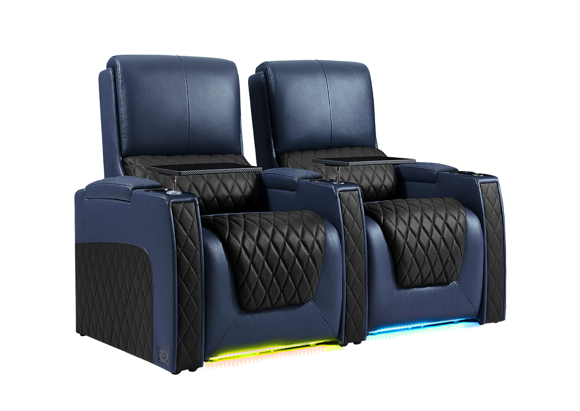 Weilianda AstroUltra Series Blue Custom Two-Tone 2 Seat Power Recliner with Zero Gravity Seating