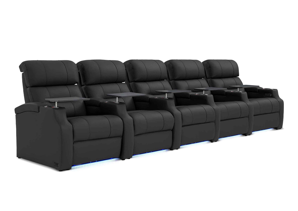 Weilianda Vanguard XL Series 5-Seat Electric Theater Recliner | Extra-Wide Comfort & Premium Leather