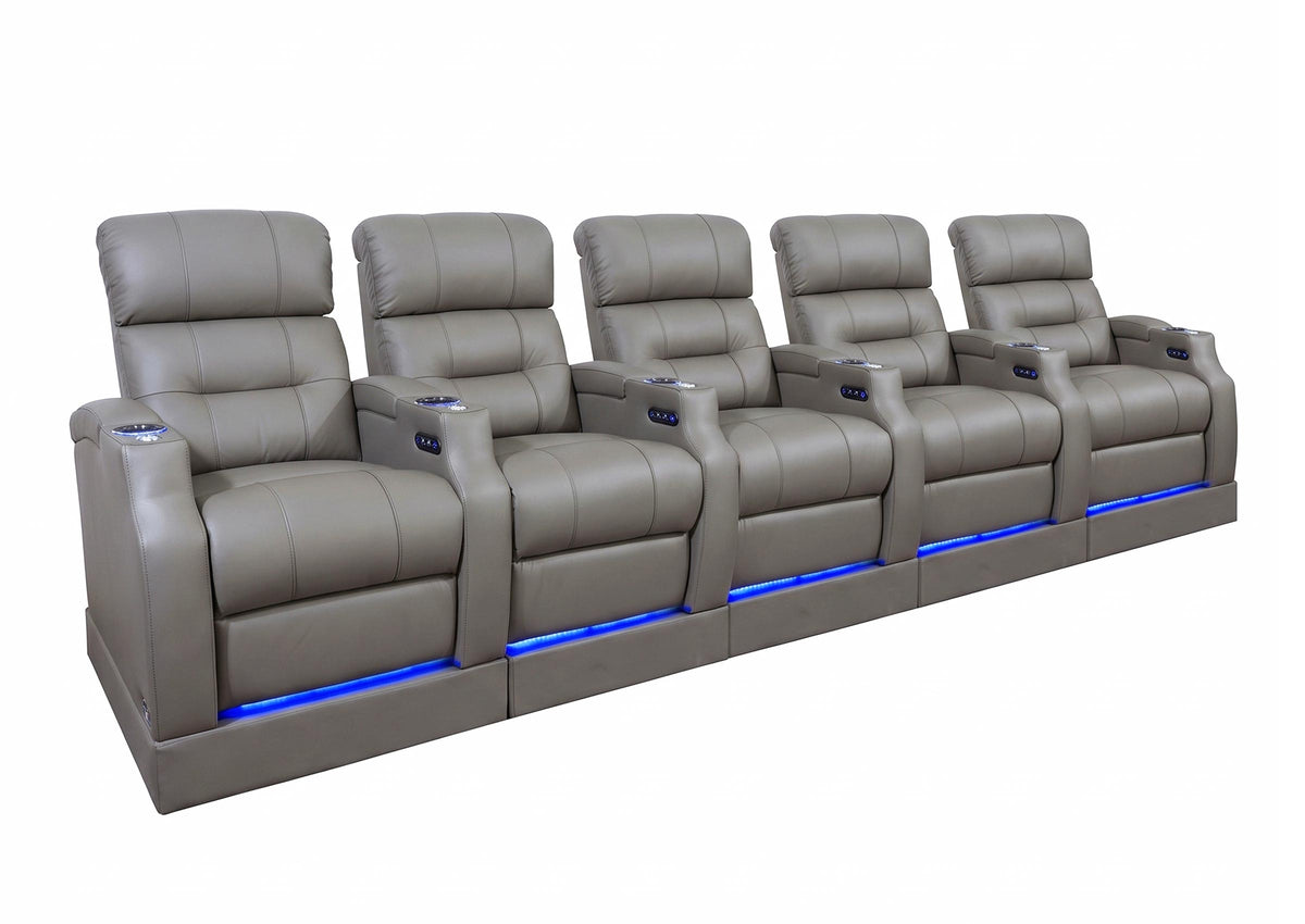 Weilianda Vanguard Riser Series 5-Seat Ergonomic Power Recliner | Top-Grain Leather Sofa
