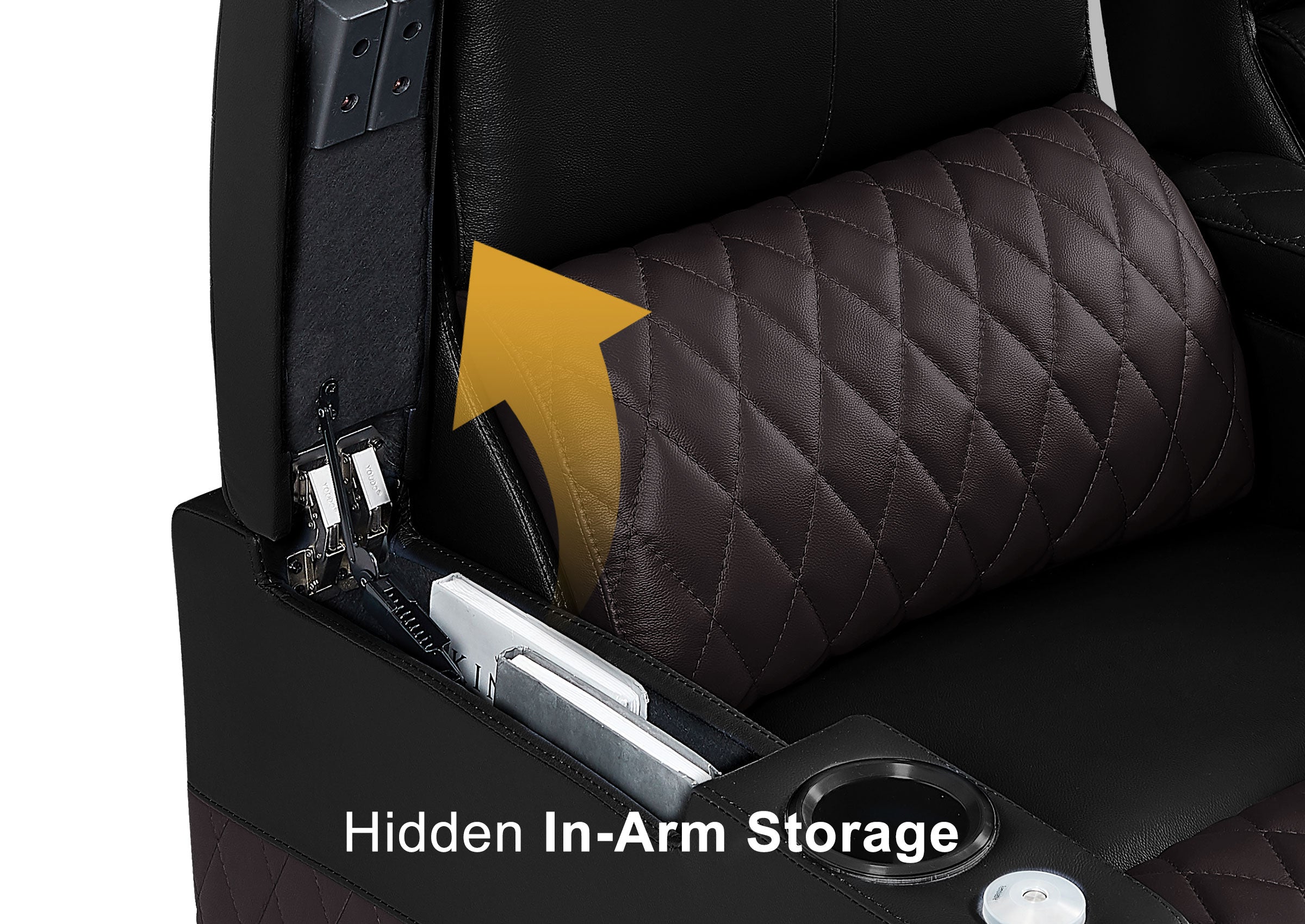 Weilianda AstroUltra Series Black Custom Dual-Color 2-Seat Home Cinema Sofa with Adjustable Headrest & Footrest