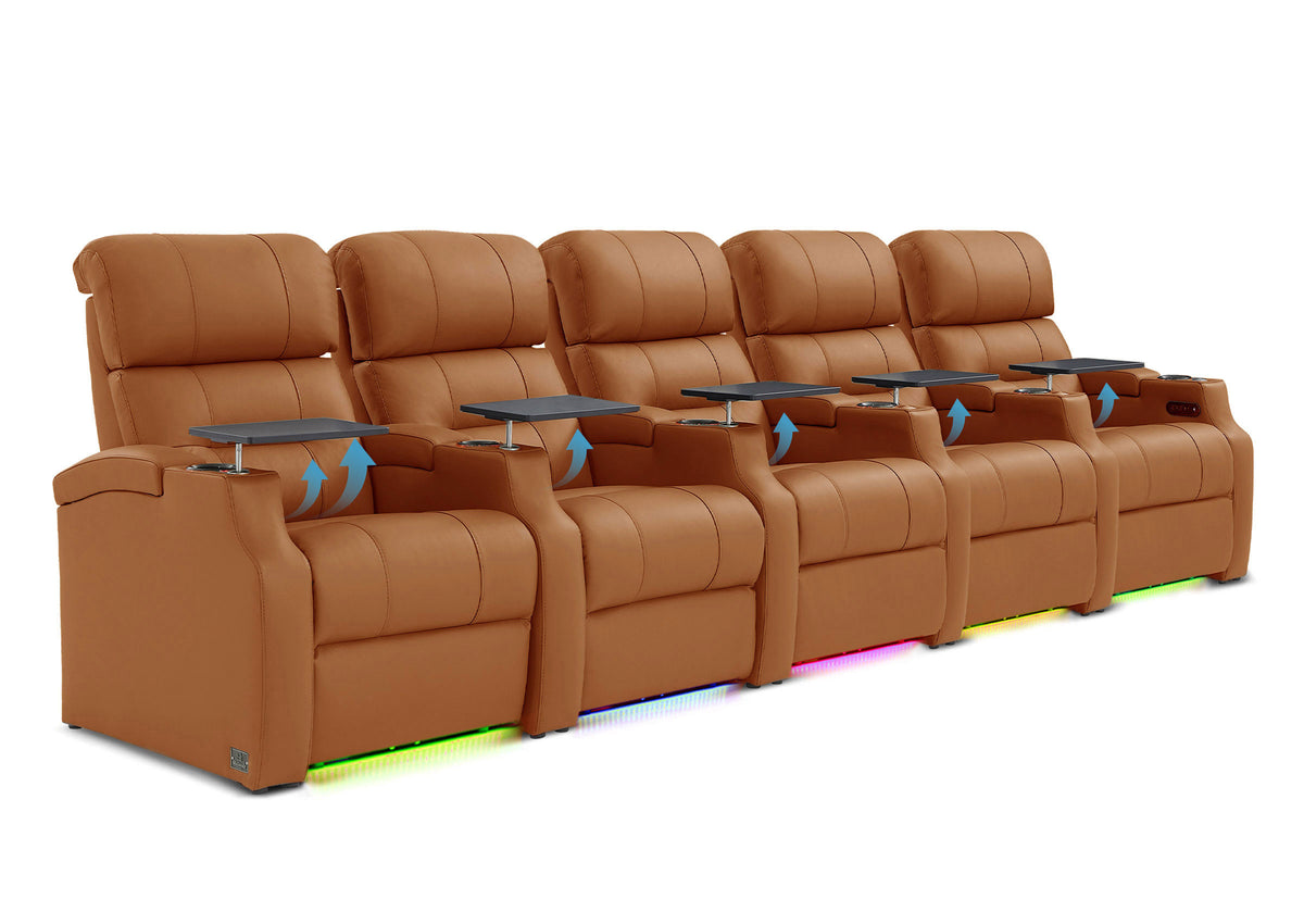 Weilianda Vanguard Lumbar Series Five-Seat Movie Theater Recliner with Adjustable Lumbar Support