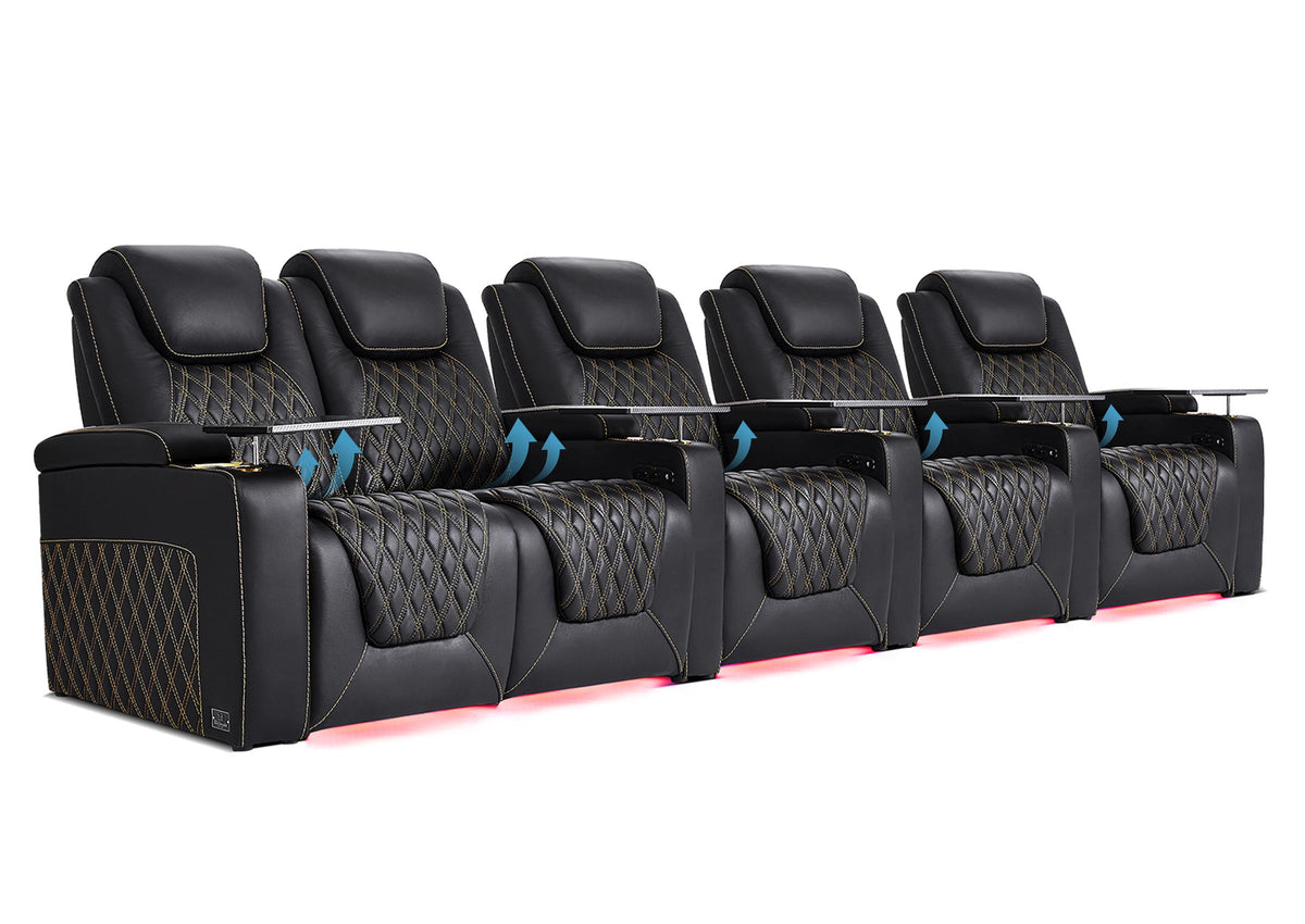 Weilianda Chic Lumbar Series 5-Seat Theater Recliner Couch with Built-In Lumbar Support
