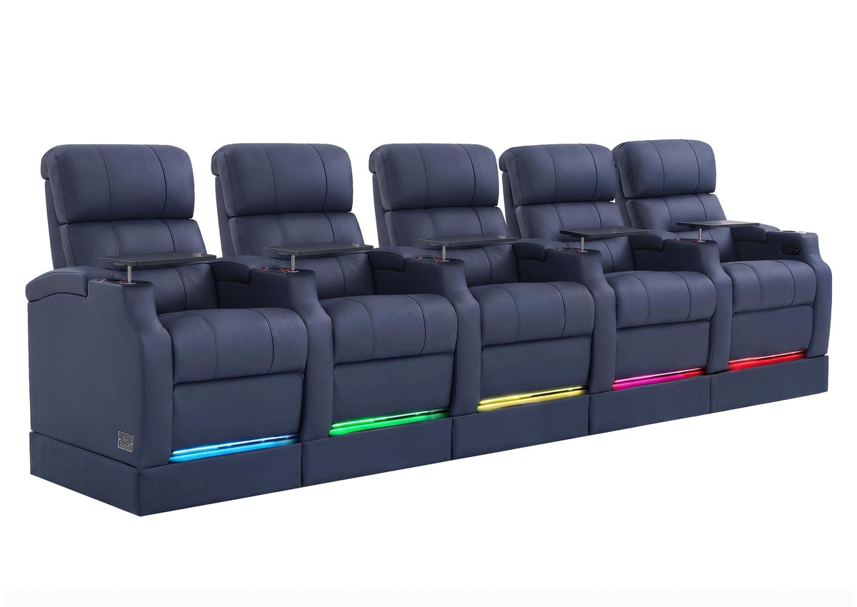 Weilianda Vanguard Riser Series 5-Seat Ergonomic Power Recliner | Top-Grain Leather Sofa