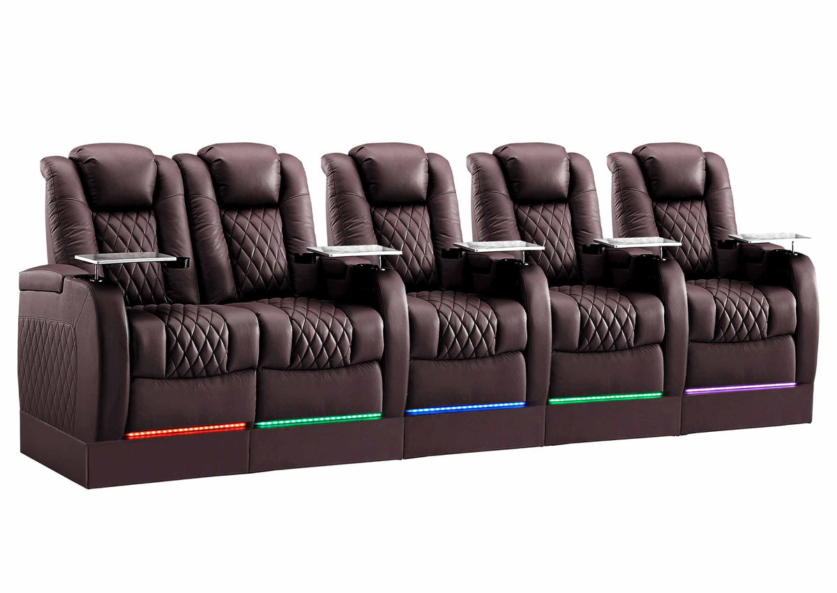 Weilianda FortLux Riser Series 5-seat Home Theater Recliner | Zero Gravity,Adjustable Headrest & Lighting