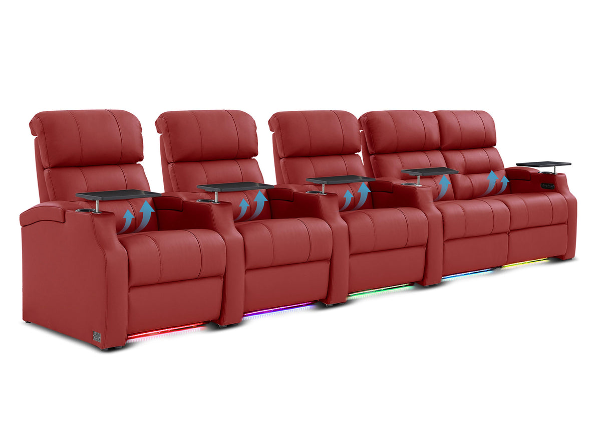 Weilianda Vanguard Lumbar Series Five-Seat Movie Theater Recliner with Adjustable Lumbar Support