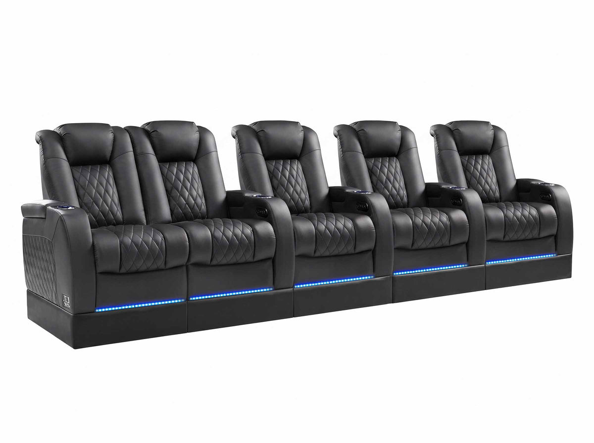 Weilianda FortLux Riser Series 5-seat Home Theater Recliner | Zero Gravity,Adjustable Headrest & Lighting