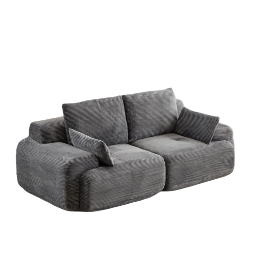 Plush 2-Seater Cloud Sofa in Soft Corduroy with Deep Memory Foam Comfort
