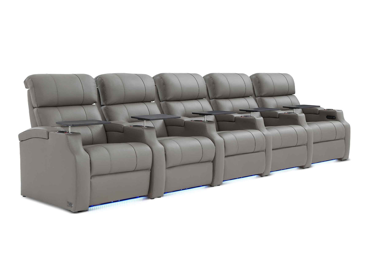 Weilianda Vanguard XL Series 5-Seat Electric Theater Recliner | Extra-Wide Comfort & Premium Leather