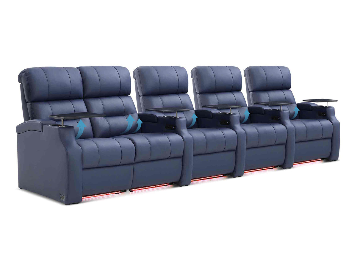 Weilianda Vanguard Lumbar Series Five-Seat Movie Theater Recliner with Adjustable Lumbar Support