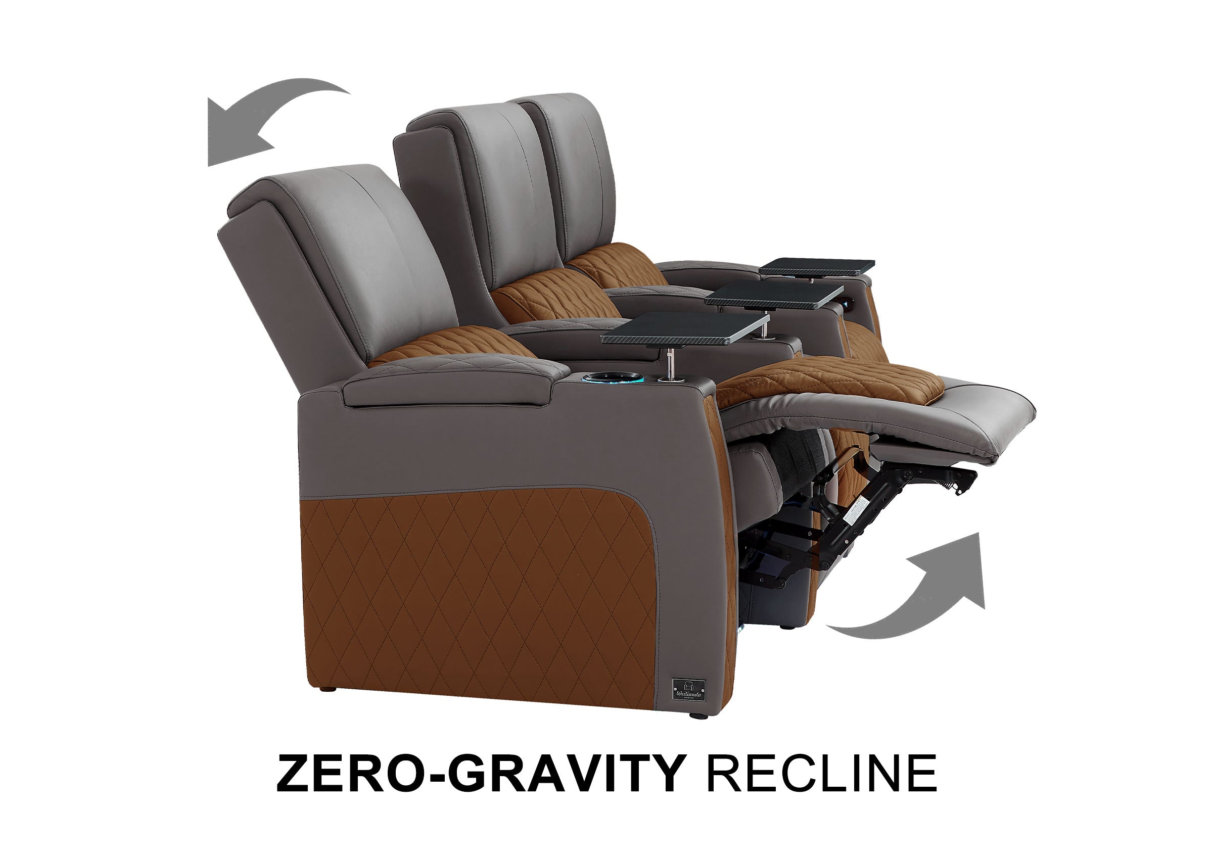 Weilianda AstroUltra Series Grey Custom Dual-Color Single Electronic Recliner with Tray Table