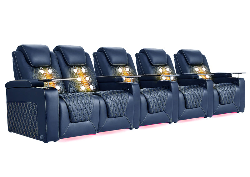 Weilianda Chic Massage Series Home Cinema Chairs Row of 5 | USB Charging for Gaming Room