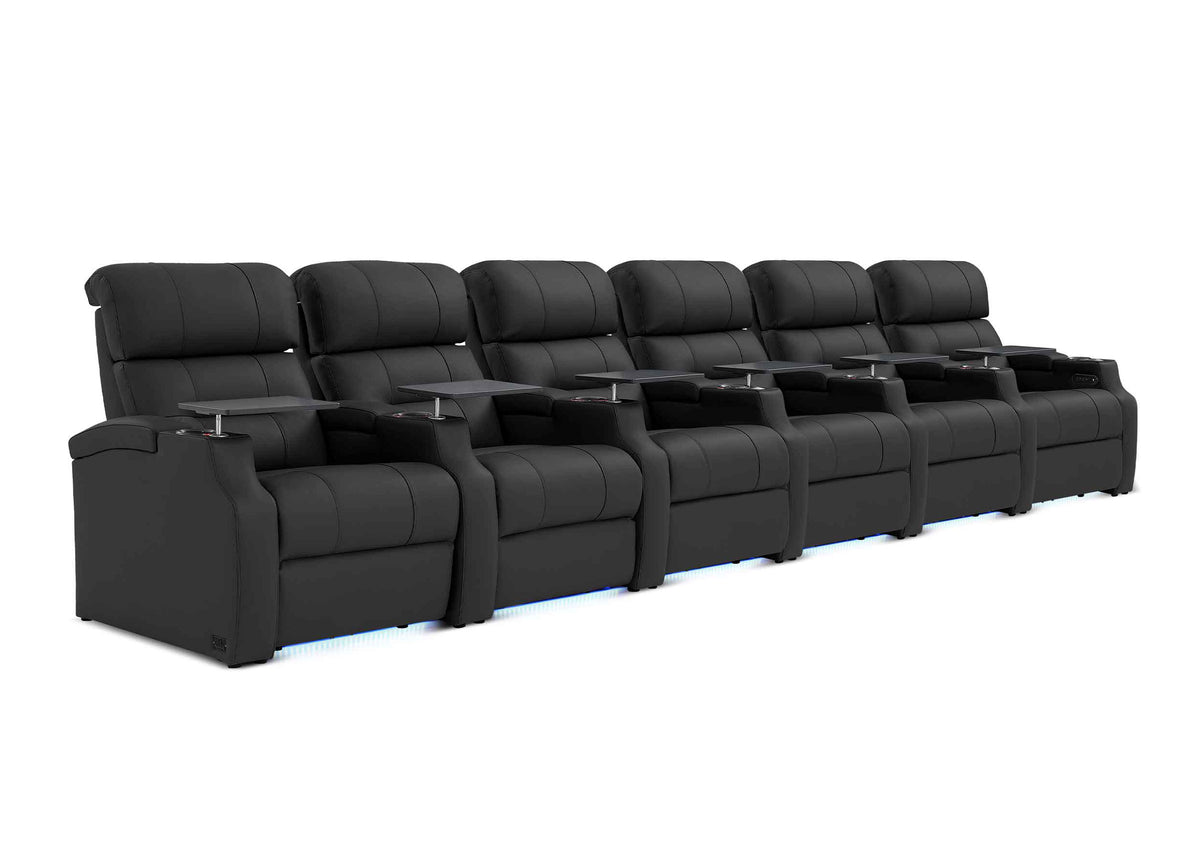 Weilianda Vanguard XL Series Six Seat Power Reclining Chairs | Big & Tall Comfort & Illuminated Cupholders