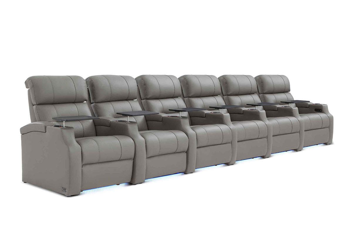 Weilianda Vanguard XL Series Six Seat Power Reclining Chairs | Big & Tall Comfort & Illuminated Cupholders