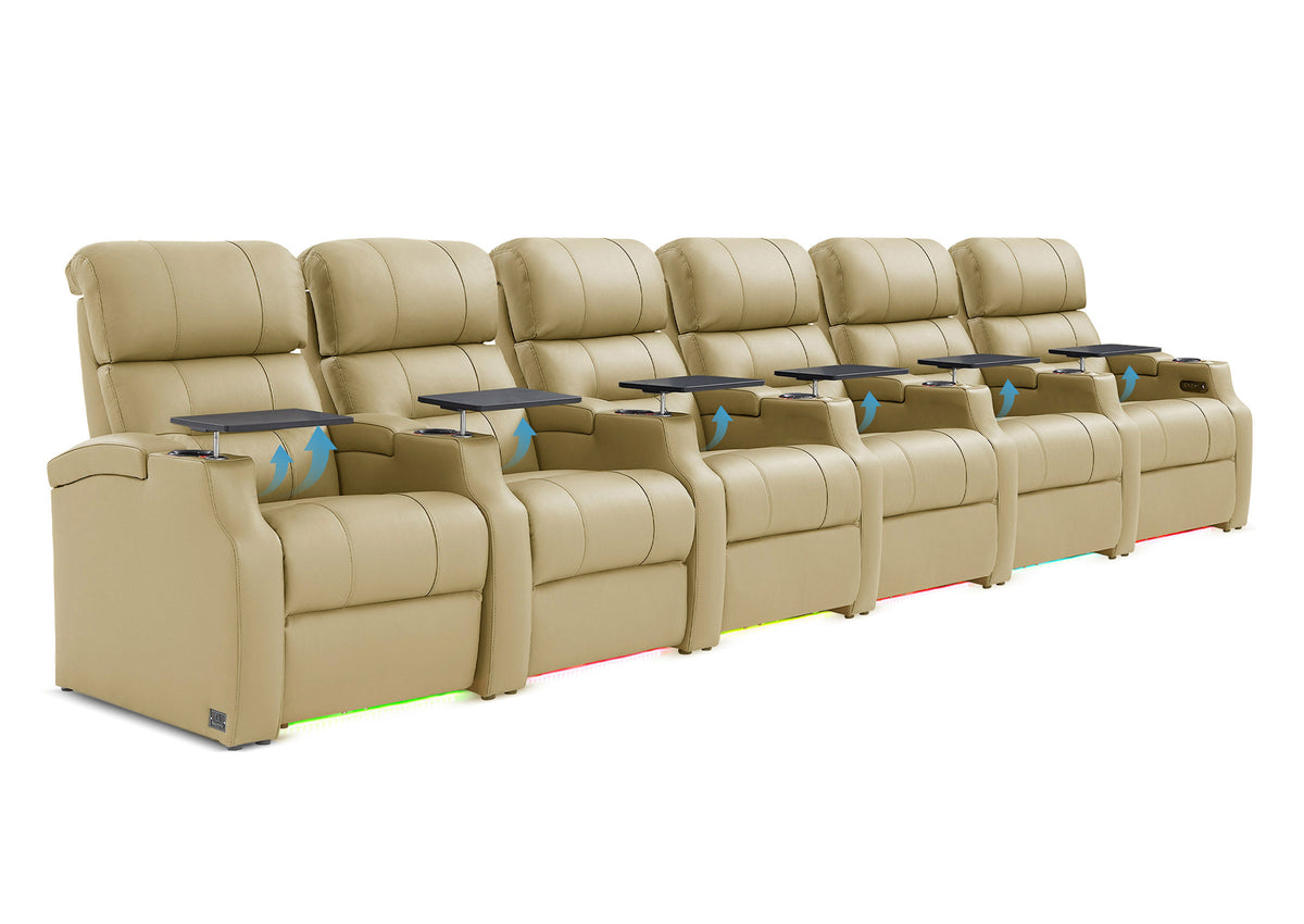 Weilianda Vanguard Lumbar Series 6-Seat Electric Reclining Chairs with Bulit-In Lumbar Support for Movie Night