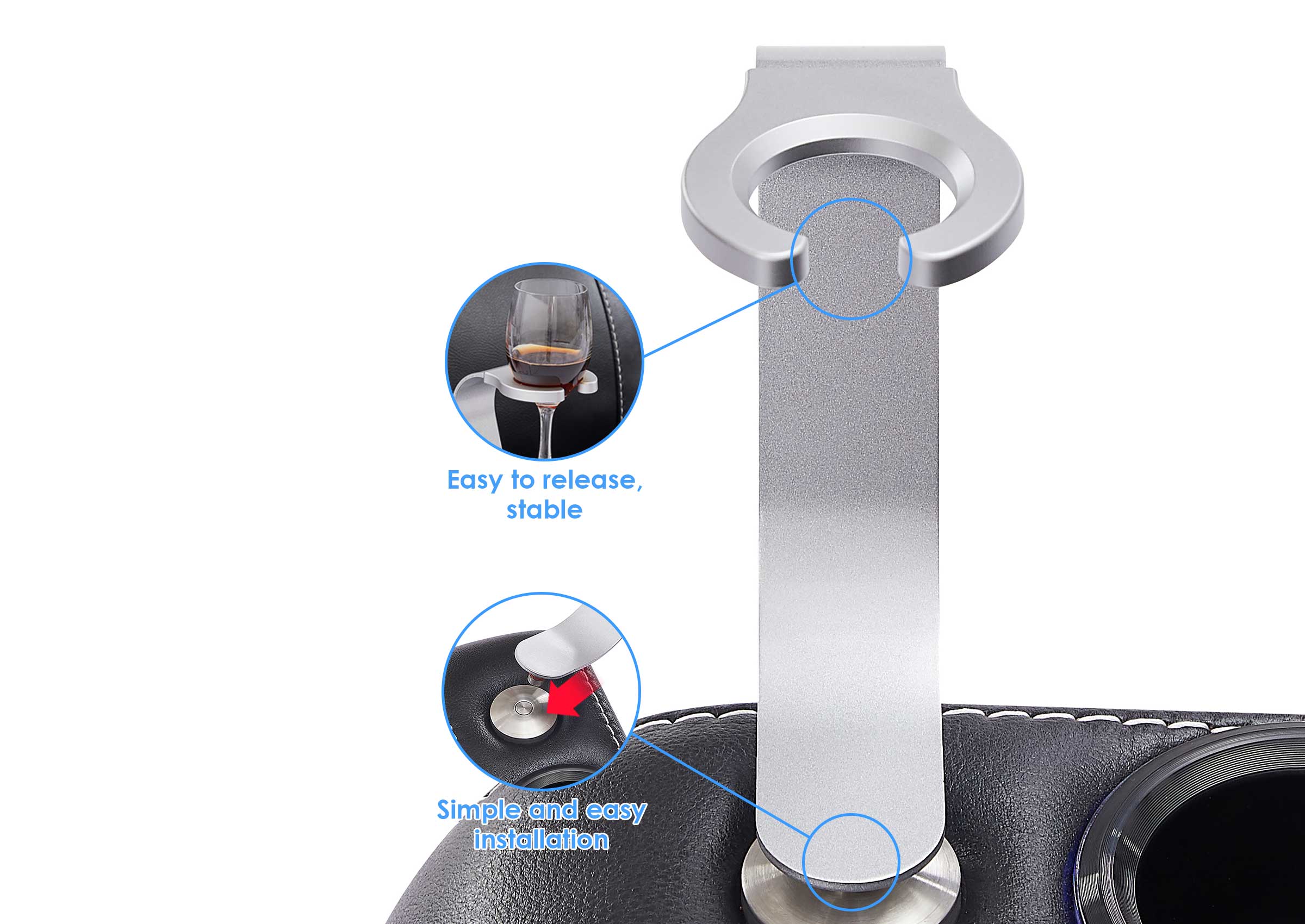 Weilianda Adjustable Wine Glass Holder for Home Theater Seating | Spill-Resistant & Secure Mount