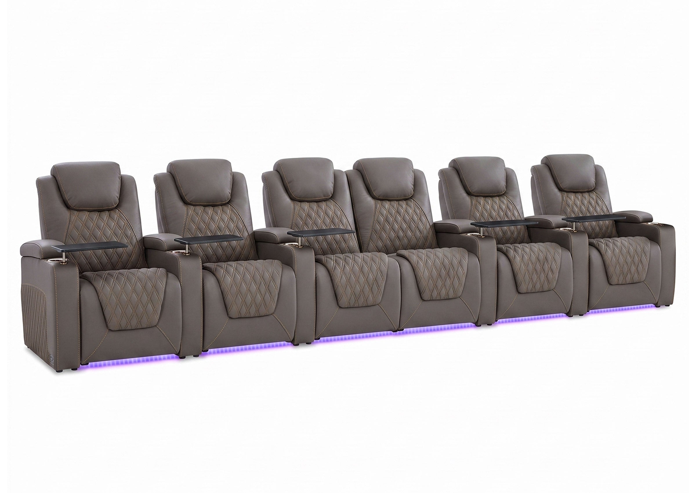 Weilianda Chic Series 6-Seat Electric Home Theater Recliner | Multicolor Lighting