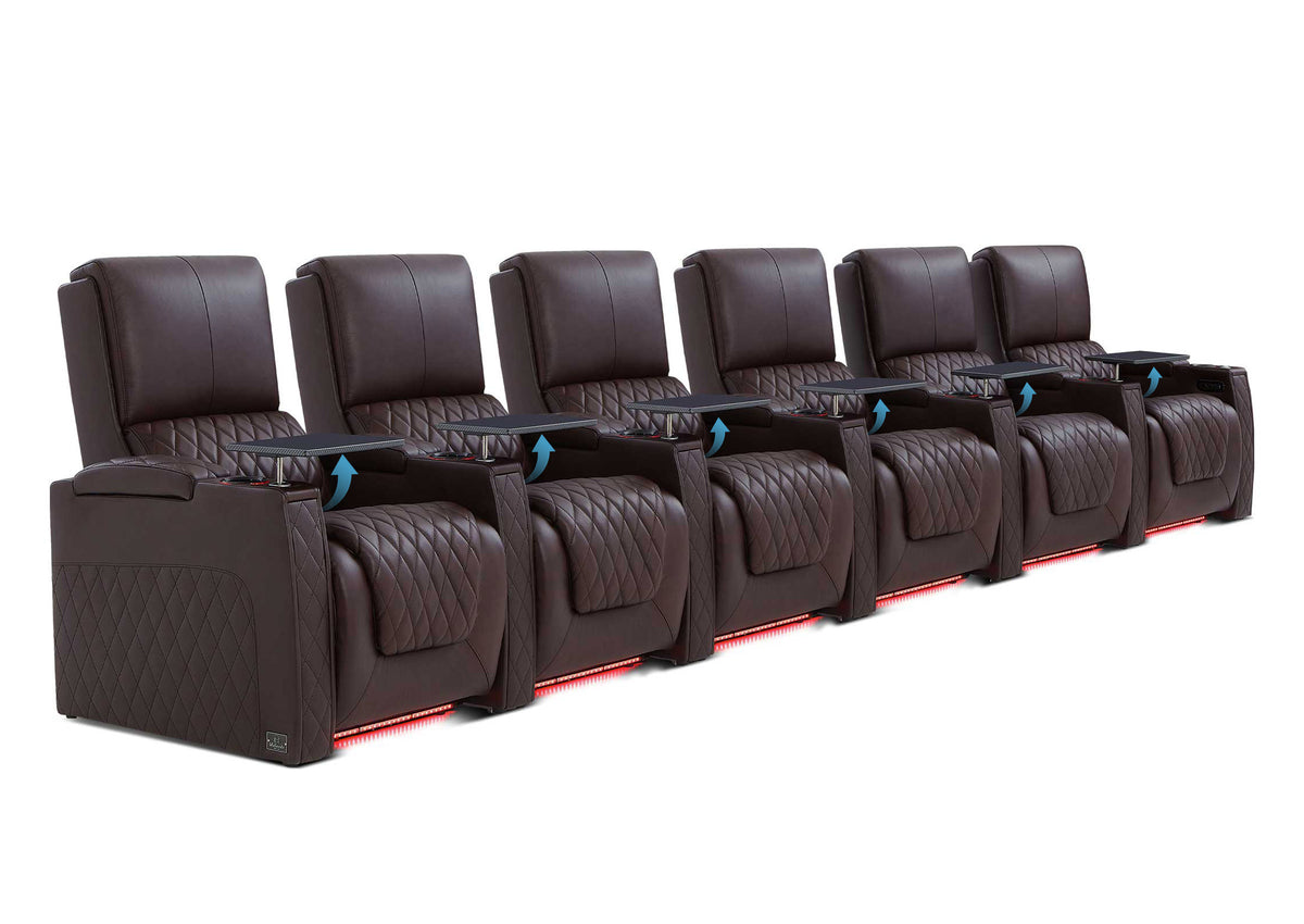 Weilianda AstroUltra Lumbar Series 6-Seat Electric Theater Recliner with Bulit in Lumbar Support | 7-Color LED Lighting