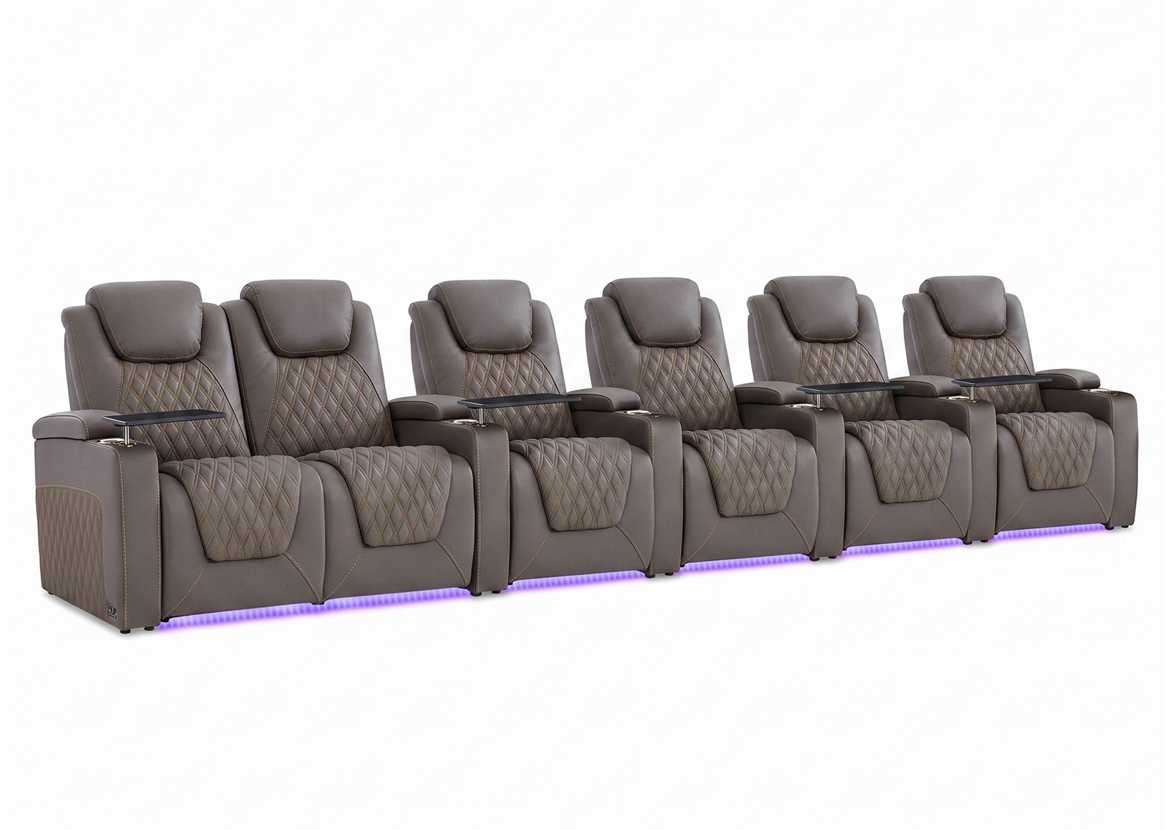 Weilianda Chic Series 6-Seat Electric Home Theater Recliner | Multicolor Lighting