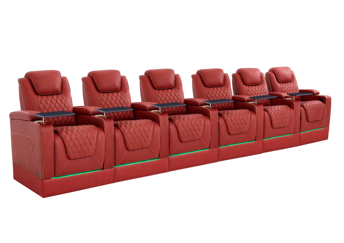 Weilianda Chic Riser Series Six-Seat Ergonomic Theater Recliner | Modern Recliner Chair for Media Room