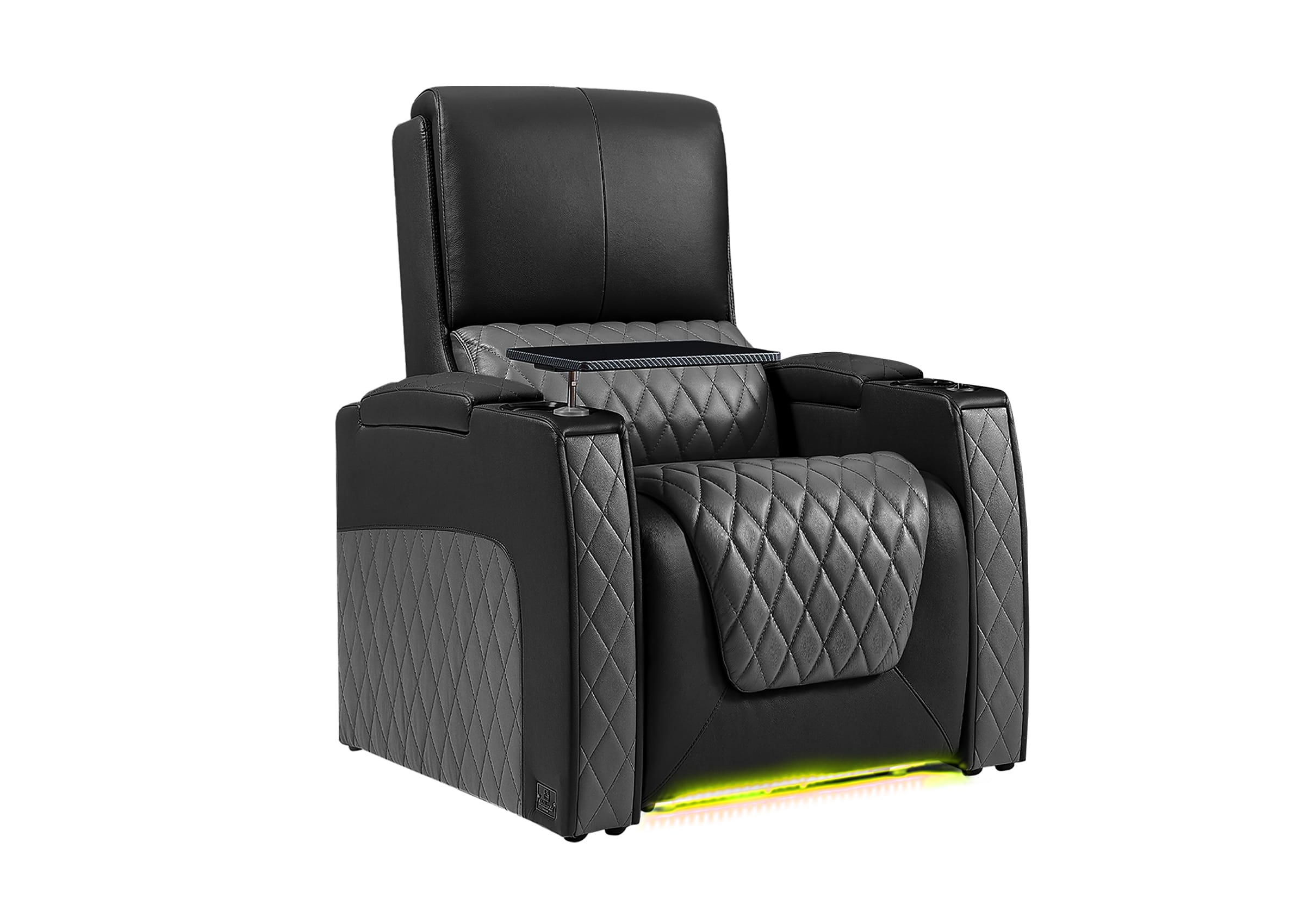 Weilianda AstroUltra Series Black Custom Two-Tone Single Power Recliner with Zero Gravity Seating