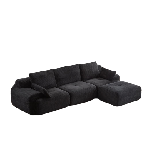 Plush 2-Seater Cloud Sofa in Soft Corduroy with Deep Memory Foam Comfort