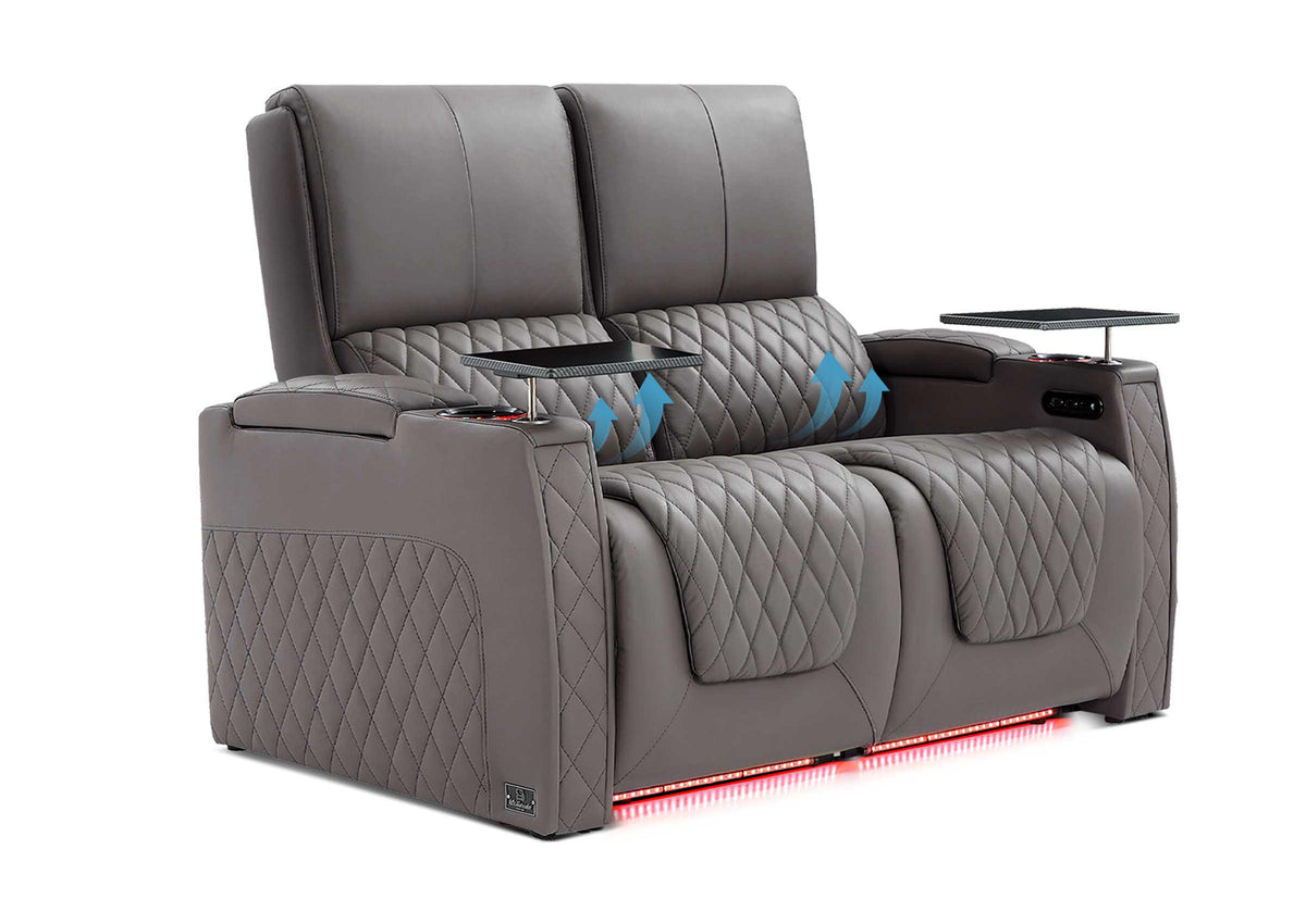 Weilianda AstroUltra Lumbar Series Two Seat Top Grain Leather Sofa with Built-in Lumbar Support